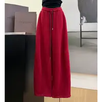 【冬日多巴胺】韩系慵懒风高腰抽绳高腰显瘦休闲裤-9023