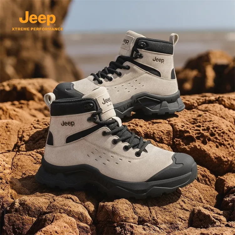 Jeep吉普202秋冬5男士运动户外休闲男鞋高帮徒步靴子男款工装靴