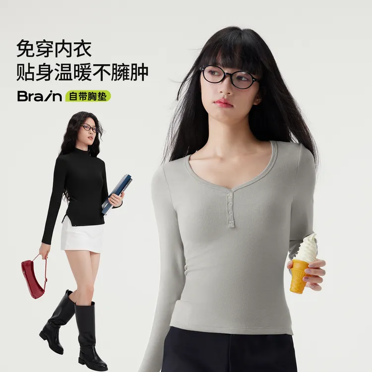 半练打底衫 纽扣亨利领长袖SA004 小立领摇粒绒长袖SA006 GC
