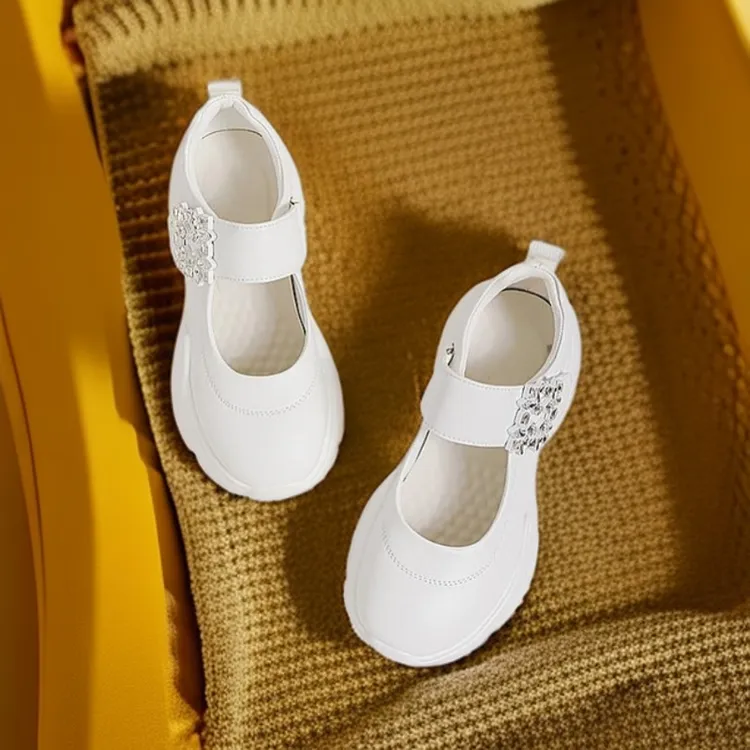 2025年夏季新款浅口玛丽珍魔术贴复古厚底老爹鞋女小众圆头运动鞋