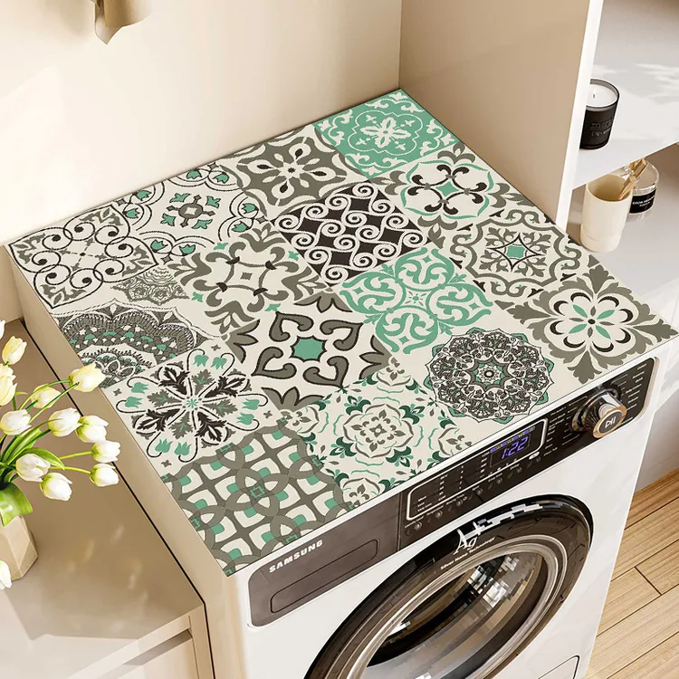 【新疆包邮】60*60复古洗衣机防尘罩垫布冰箱盖吸水垫硅藻泥