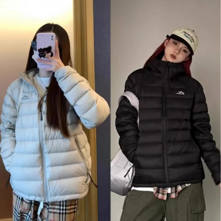 【西藏包邮】2025年新款排骨绒棉服女短款轻薄加厚休闲连帽款