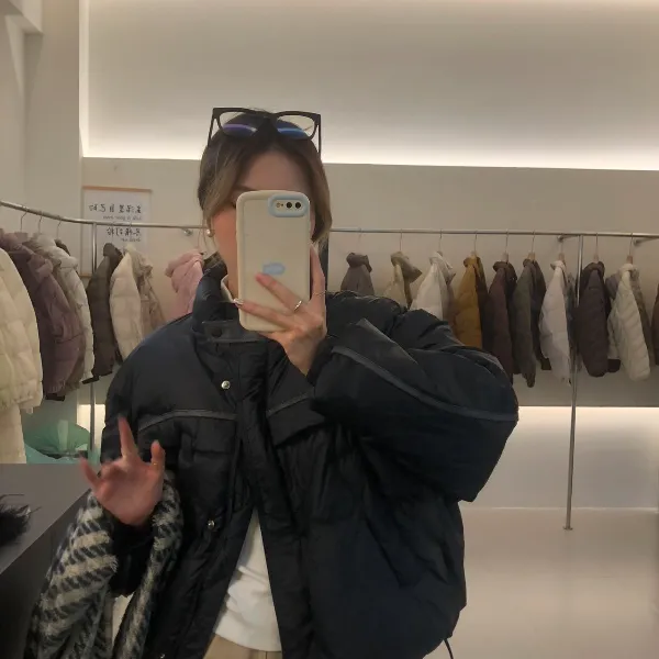 【耿老板2003#P】重工设计款精致短款面包服保暖安心绒白鸭绒羽绒服