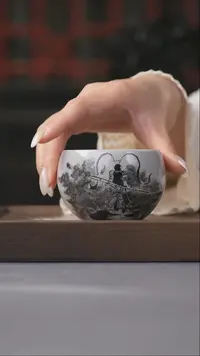 宁封汝窑黑神话悟空缸杯