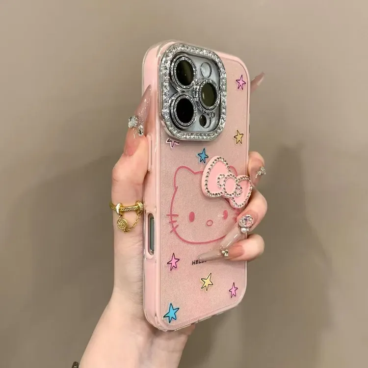 【专属】闪钻蝴蝶结kt猫适用iPhone17promax手机壳苹果15防摔14新16
