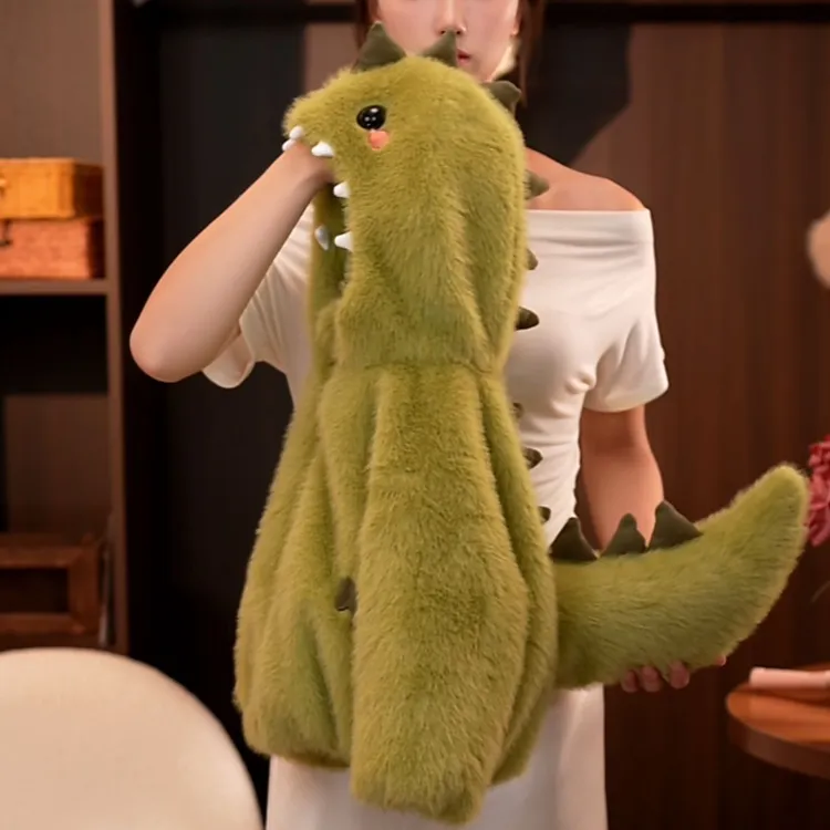 【升级版】女童加绒加厚外套冬季新款洋气大尾龙恐龙可爱保暖毛毛衣