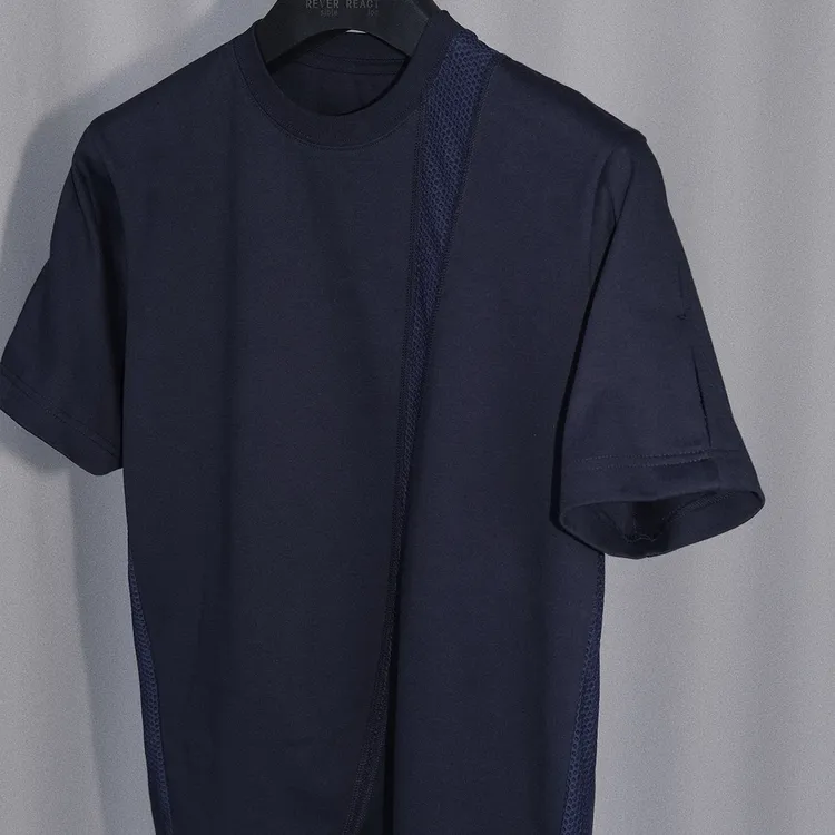 REVER REACT25ss＜裂隙＞网窝拼接T恤凉感速干短袖7A抗菌透气舒适