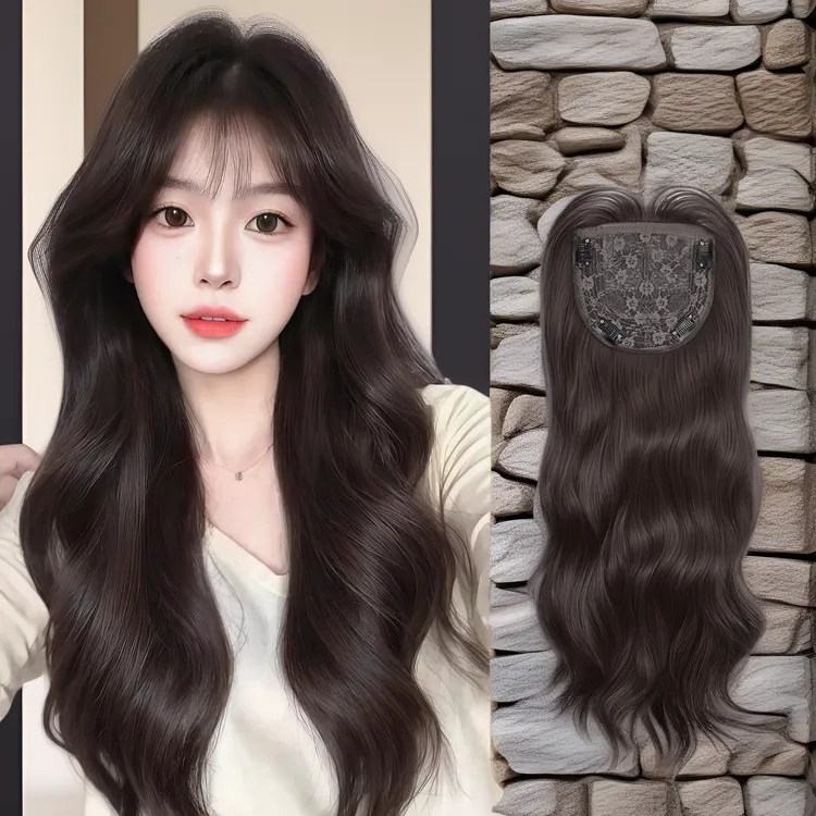 【不用戴发网】假发女全头套头顶遮白发增发量补发片日常层次长发