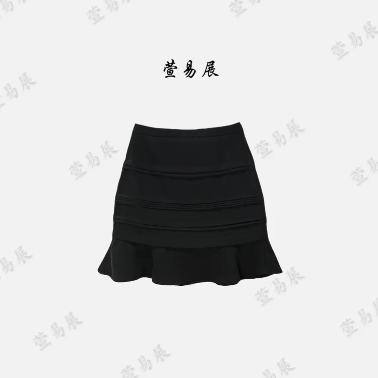 萱易展-“费洛舞曲”法式优雅设计师轻奢显瘦鱼尾下摆半裙-7758
