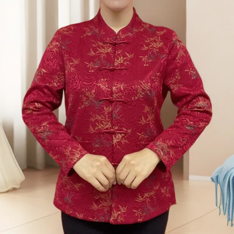 早秋新款盘扣立领妈妈装开衫（不加绒）