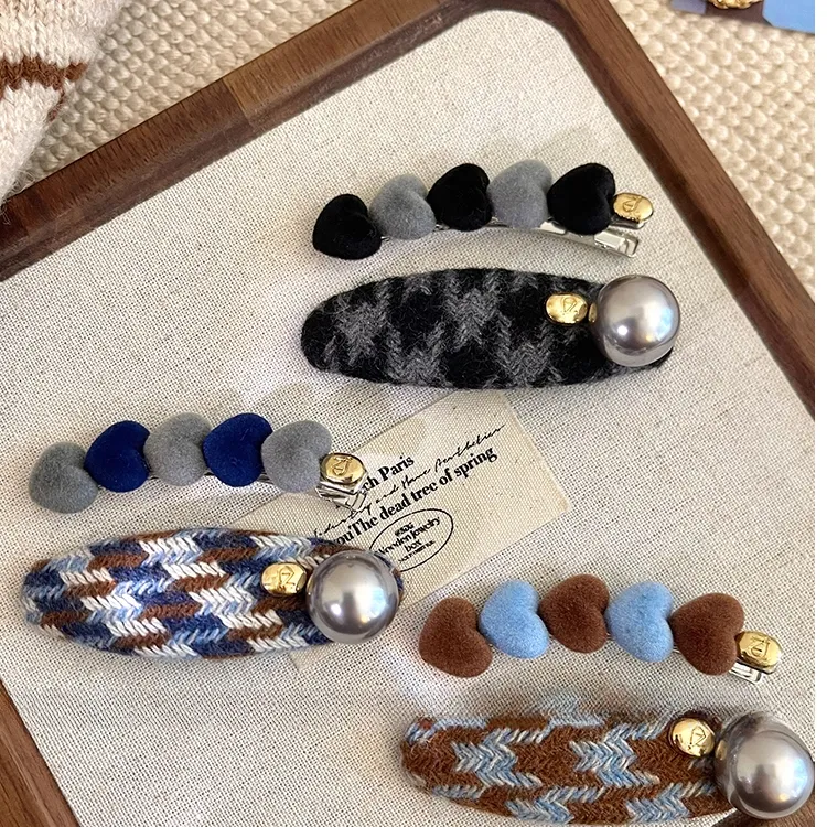 爱心撞色侧边夹发夹女高级感2025新款前额一字发卡碎发刘海夹头饰