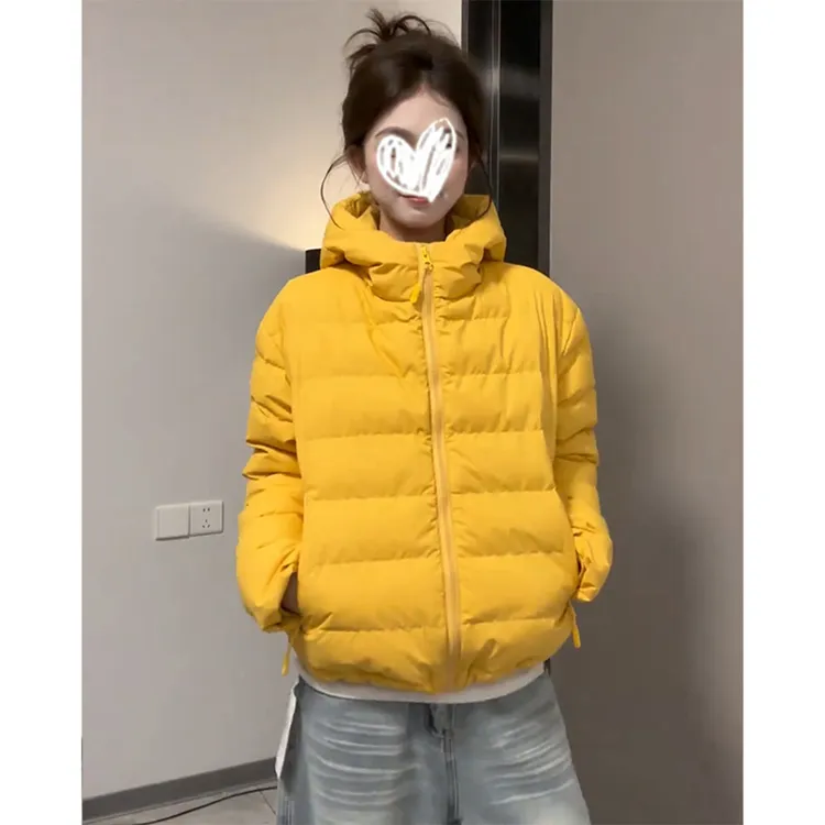 排骨风连帽短款棉服女冬季2025新款宽松显瘦修身百搭保暖棉衣外套