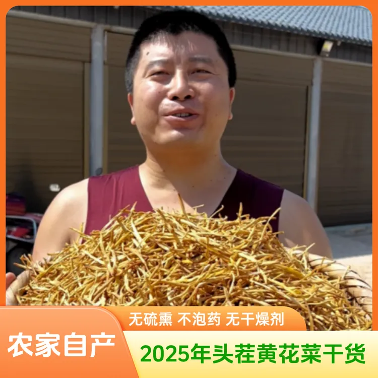2025年农家日晒黄花菜干货无硫熏本色金针菜新鲜凉拌菜