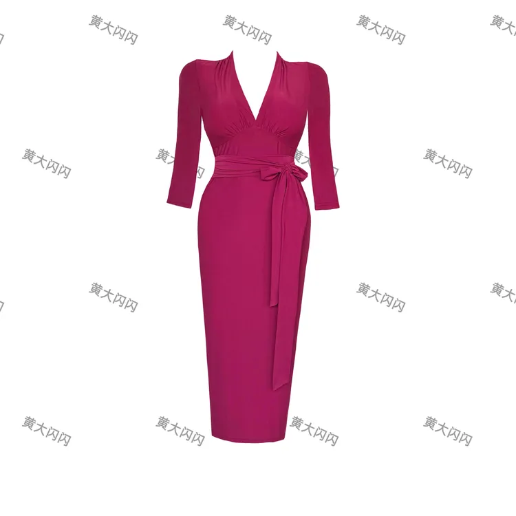 张酒窝原创【坏女人】随拍气质修身纯欲显瘦性感纯欲连衣裙SSF2414