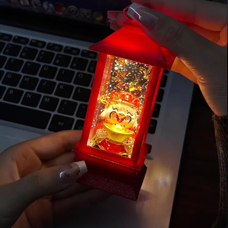 【财神】新年复古摆件凉亭小夜灯会发光创意氛围灯送家人礼物摆件