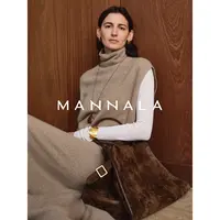 2MANNALA丨“秋漫”软黄金柔感羊绒秋冬温柔马甲半身裙套装 Q4178