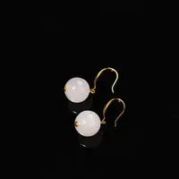 【金玉良缘】和田玉圆珠耳坠