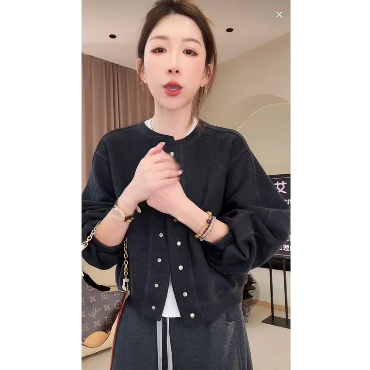 秋季新款韩系显瘦休闲宽松基础百搭棒球服纯色长袖短外套上衣女士