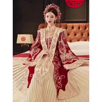 明制秀禾服中式重工大码婚服夏季轻薄胖mm嫁衣显瘦凤冠霞帔秀禾服