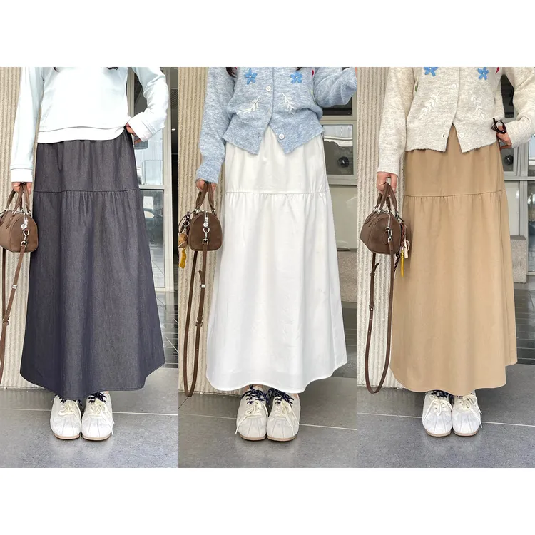 裂渡宣宣【舞动裙摆】微胖大码女秋百搭显瘦分割抽褶半裙ZY507V12