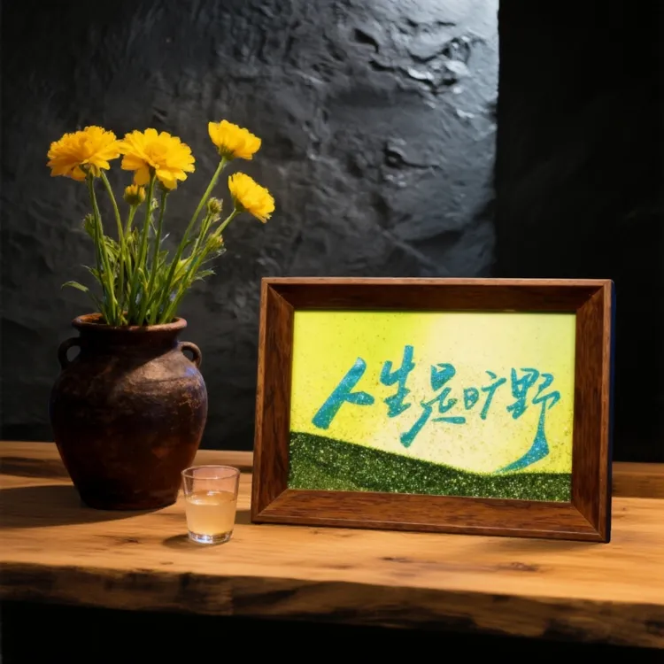 《人生是旷野》星河系列流沙相框画桌面轻奢摆件艺术文创生日礼物