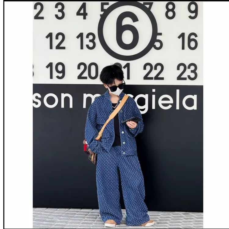 男童秋季时尚宽松亲子装中大童韩版牛仔套装2025新款秋款两件套潮