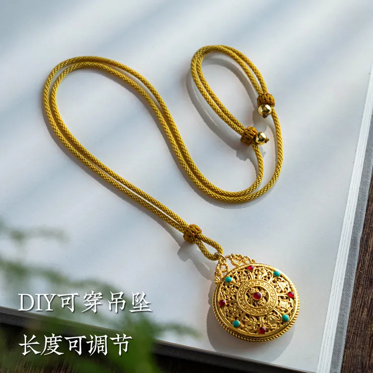 非金属布艺吊坠 高档手工编织绳子吊坠挂绳男女儿童可穿八宝编绳