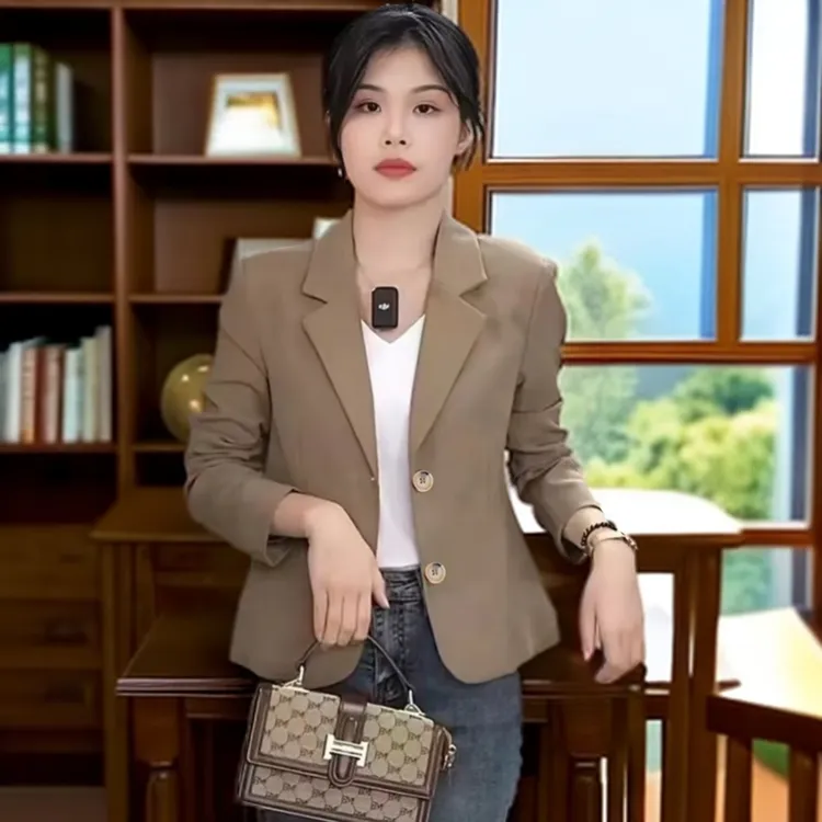 新款小个子女款短款咖色小西装外套西装外套女款爆款2025新款