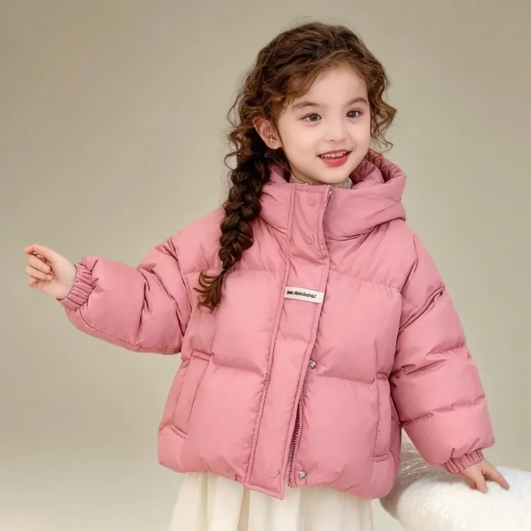 女童加厚棉服连帽短款2025新款棉衣洋气韩版中大童冬季保暖棉袄