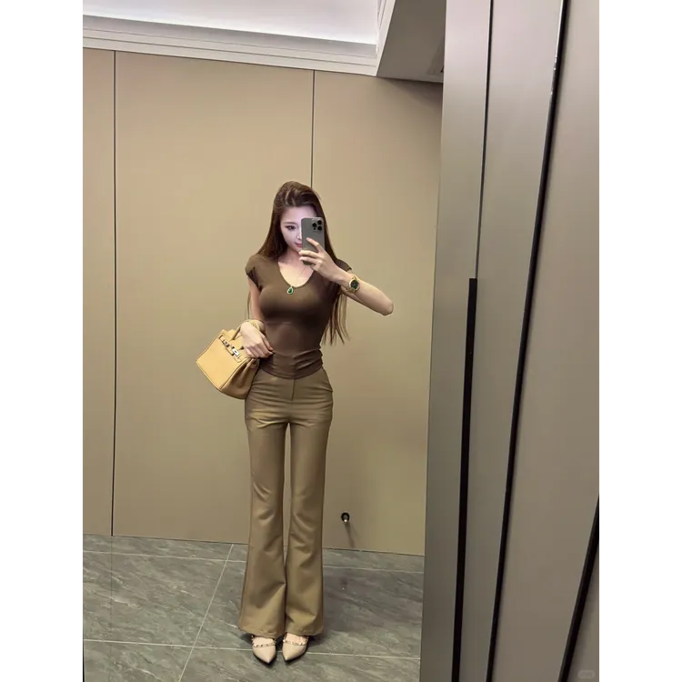 2025夏季新款美式复古气质短款收腰无袖上衣搭高腰显瘦微辣长裤女