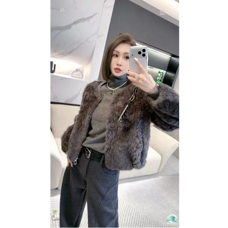 熙薇【珠光灰裘】2025秋季新款休闲百搭高级时尚毛绒外套H6200