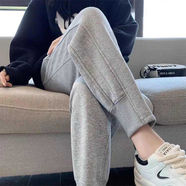 雅加美斯特秋冬新款休闲运动裤女加绒加厚时尚宽松外穿显瘦卫裤