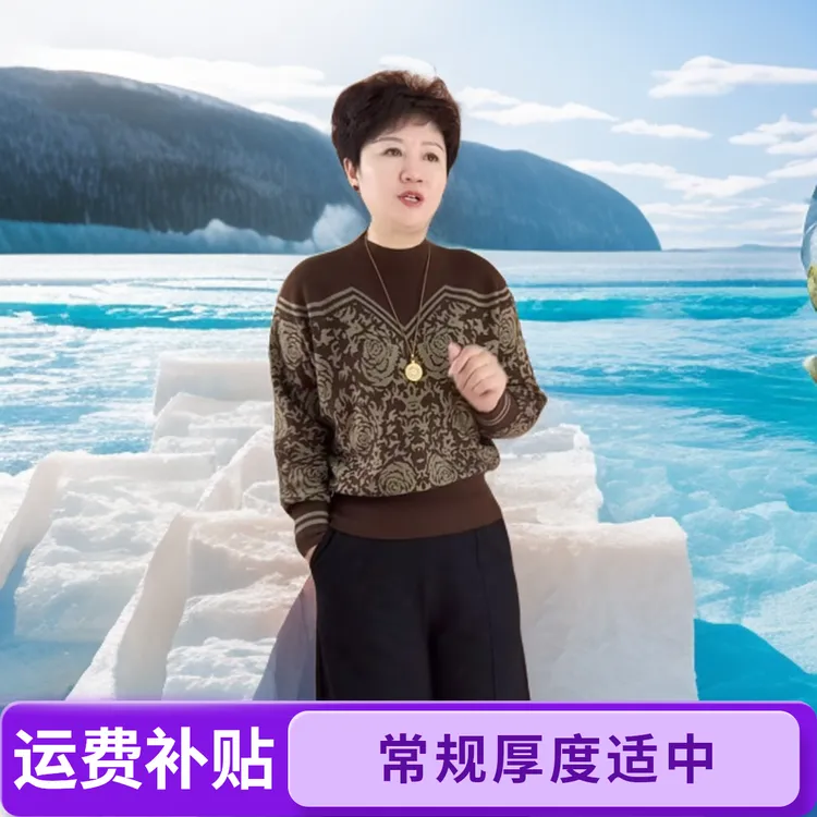 【双十一特惠】1658蝙蝠袖套头提花针织时尚百搭针织衫