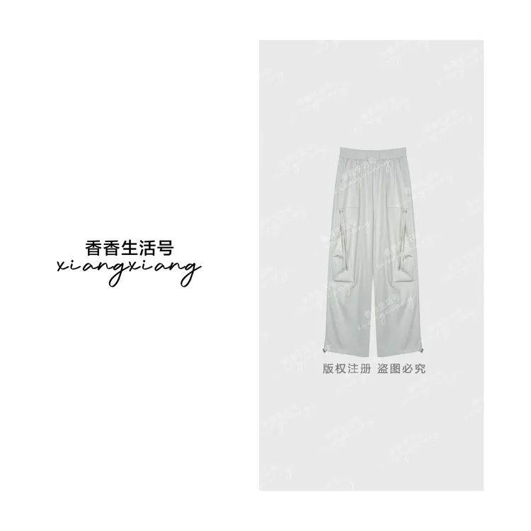 【香香严选】“休闲美学”春夏欧若风机能风阔腿裤吊环工装裤2388
