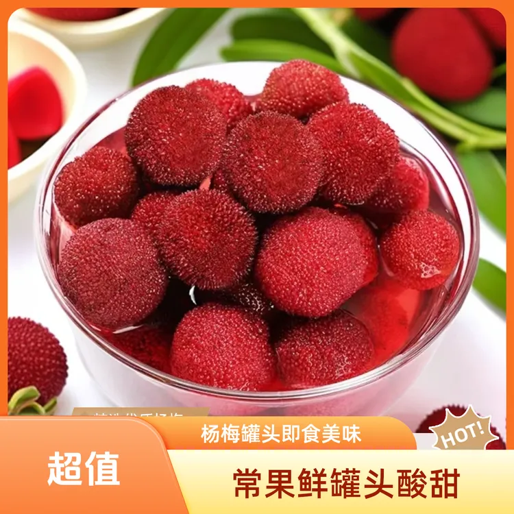 常果鲜312克6罐杨梅罐头酸甜水果罐头铁罐糖水莆田即食杨梅罐头