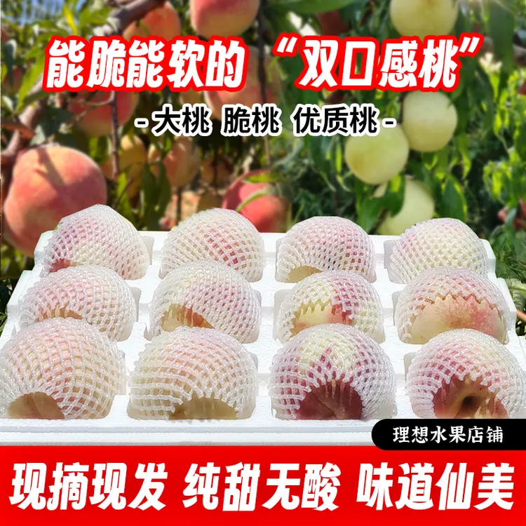 冬桃金秋红蜜桃脆桃水蜜桃桃子新鲜水果脆甜毛桃当季整箱现摘现发