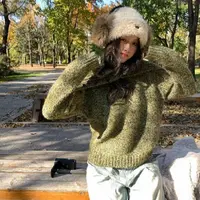 （杜思蒙服饰）毛衣03-【雅韵素衣】纯色净版极简风护颈真两件毛衣   