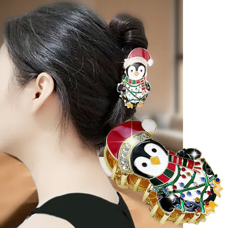 可爱风企鹅抓夹香蕉夹日韩瑞丽风发夹鲨鱼夹网红刘海夹