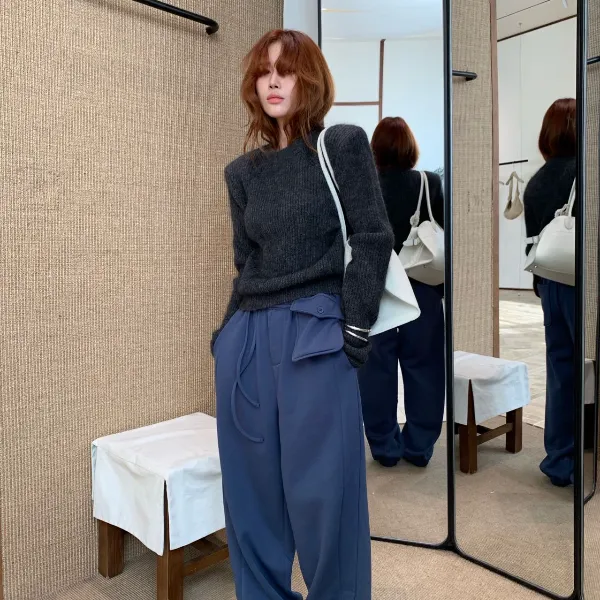 常规秋季休闲套装纯色韩版薄款显瘦网红针织时尚百搭打底宽松秋冬