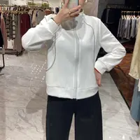 【卡蔻】96830立领水钻运动风开衫（衣长58左右）