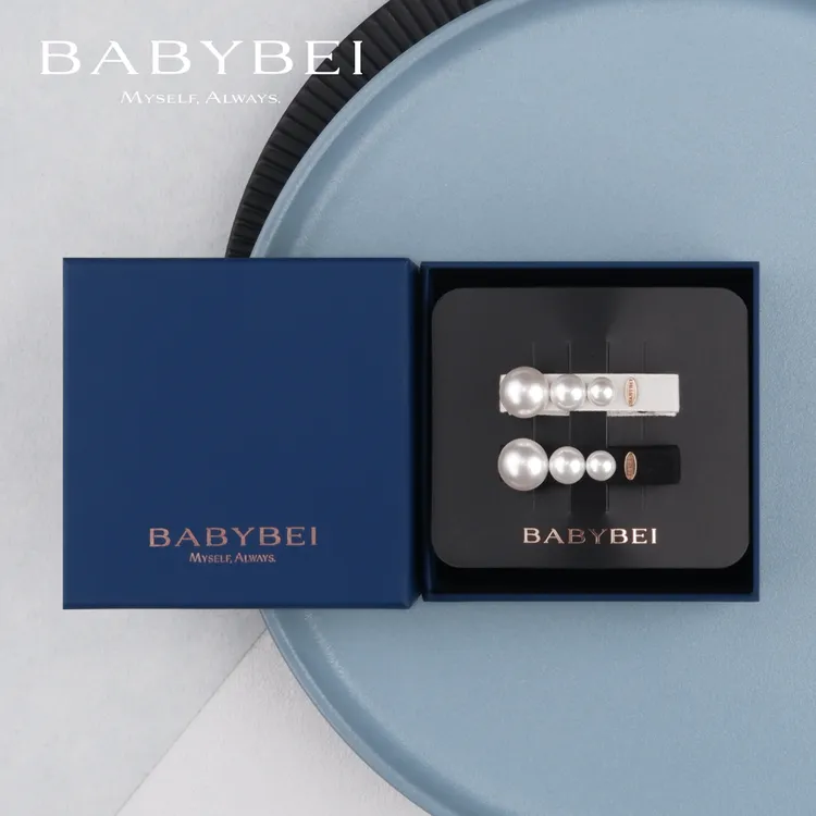 【专属价】BABYBEI/初贝豆豆高亮珠小号鸭嘴夹一字边夹气质百搭