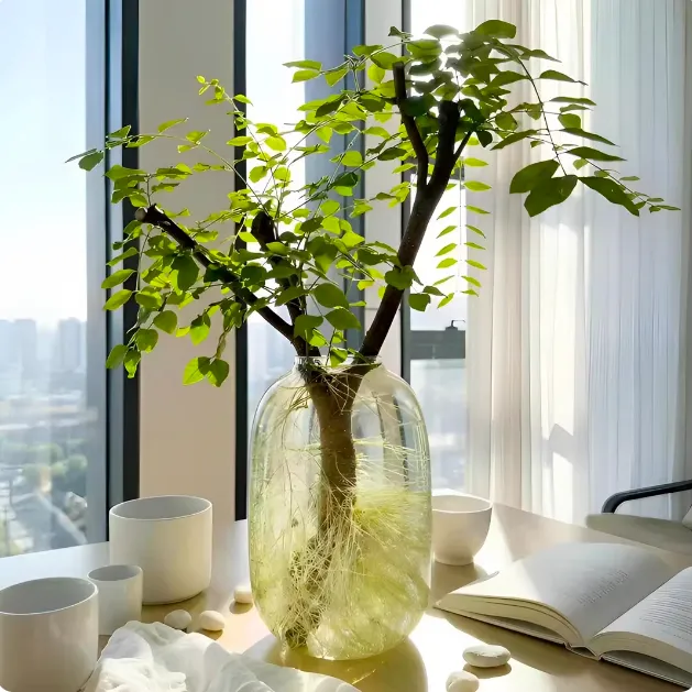 小叶女贞枝条鲜切枝毛叶水培发根室内好养易活茶室客厅绿植四季