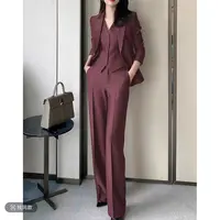 2704通勤轻职风老钱风极简风时尚套装裤子西裤宽松时尚气质秋季