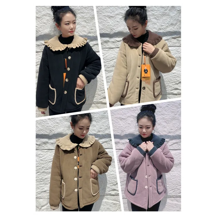 正版原版2025小香风厚款睡衣娃娃领家居服套装女冬新加绒加厚保暖