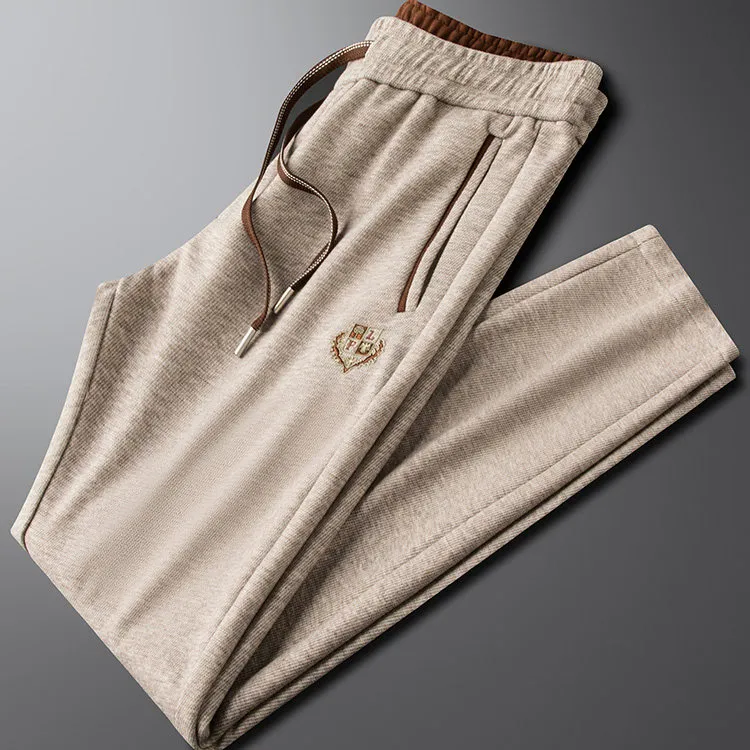 SCHMOWAHRK/施摩瓦戈秋冬厚款绒面休闲裤男修身直筒保暖运动卫裤