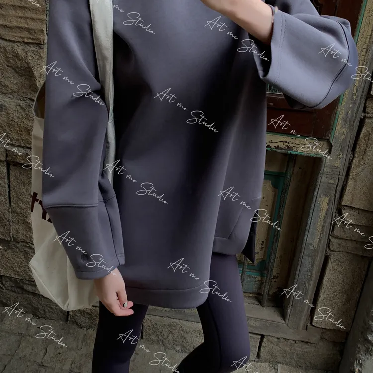 【ART ME】廓版圆领加厚高克重遮肉棉质慵懒裸肤四色卫衣w1842w2