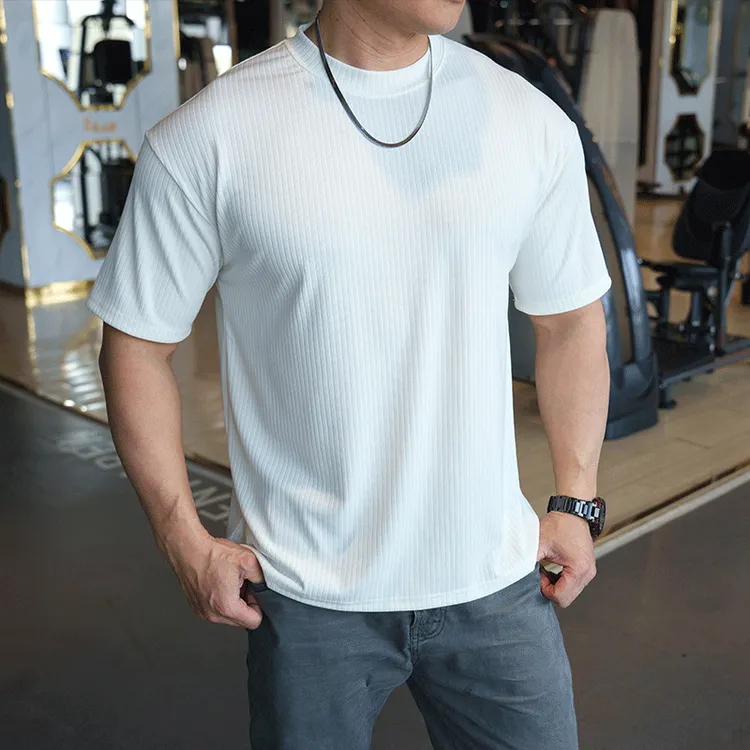 夏季男士运动健身T恤跑步训练衣短袖上衣舒适透气男款