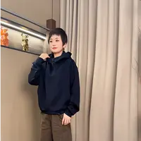 妮子严选百搭显瘦半拉链洋气连帽卫衣6125