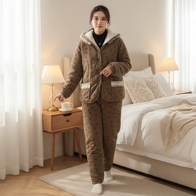 厚款连帽棉服女士棉衣上衣柔软加厚棉衣