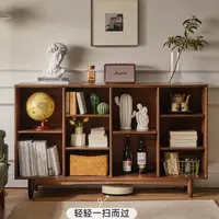 【实木书柜】整墙自由组合书架客厅家用收纳格子柜落地展示储物柜